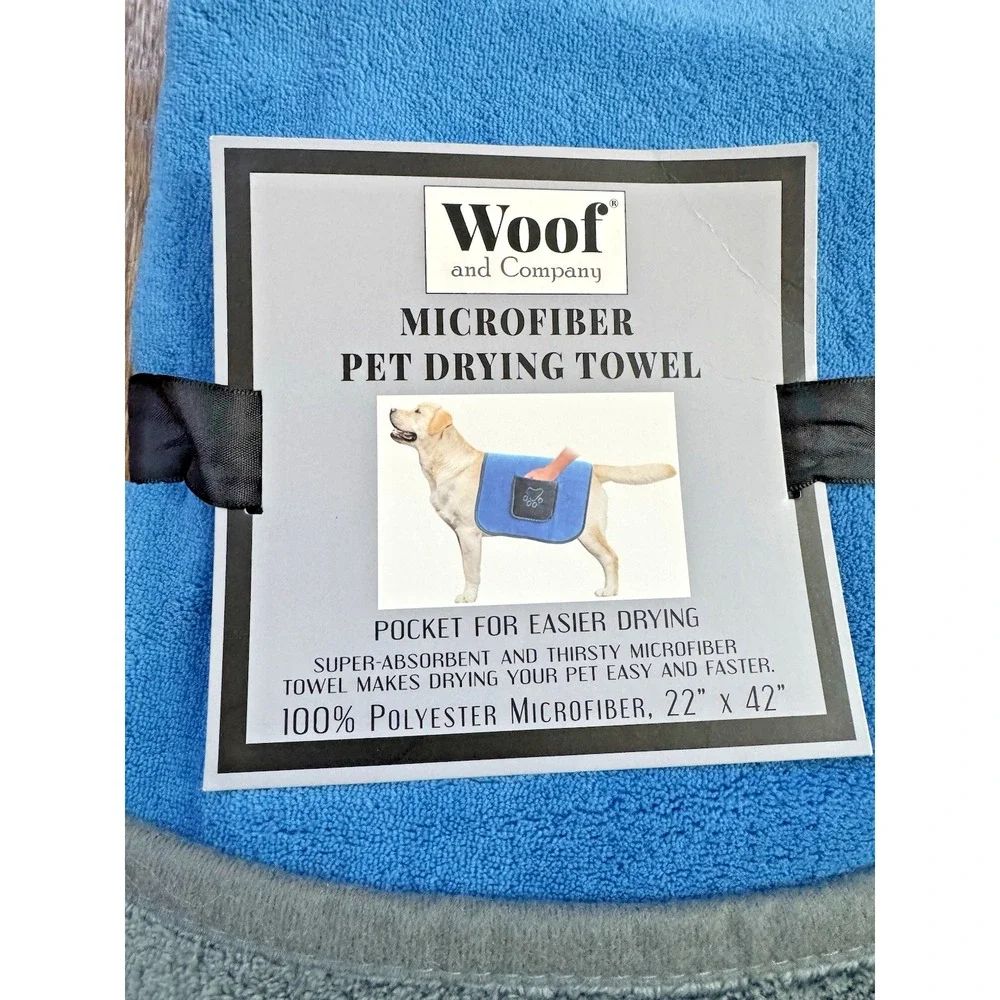 WOOF Pet Drying Towel (2) Quick Dry Microfiber Grooming Towel 22